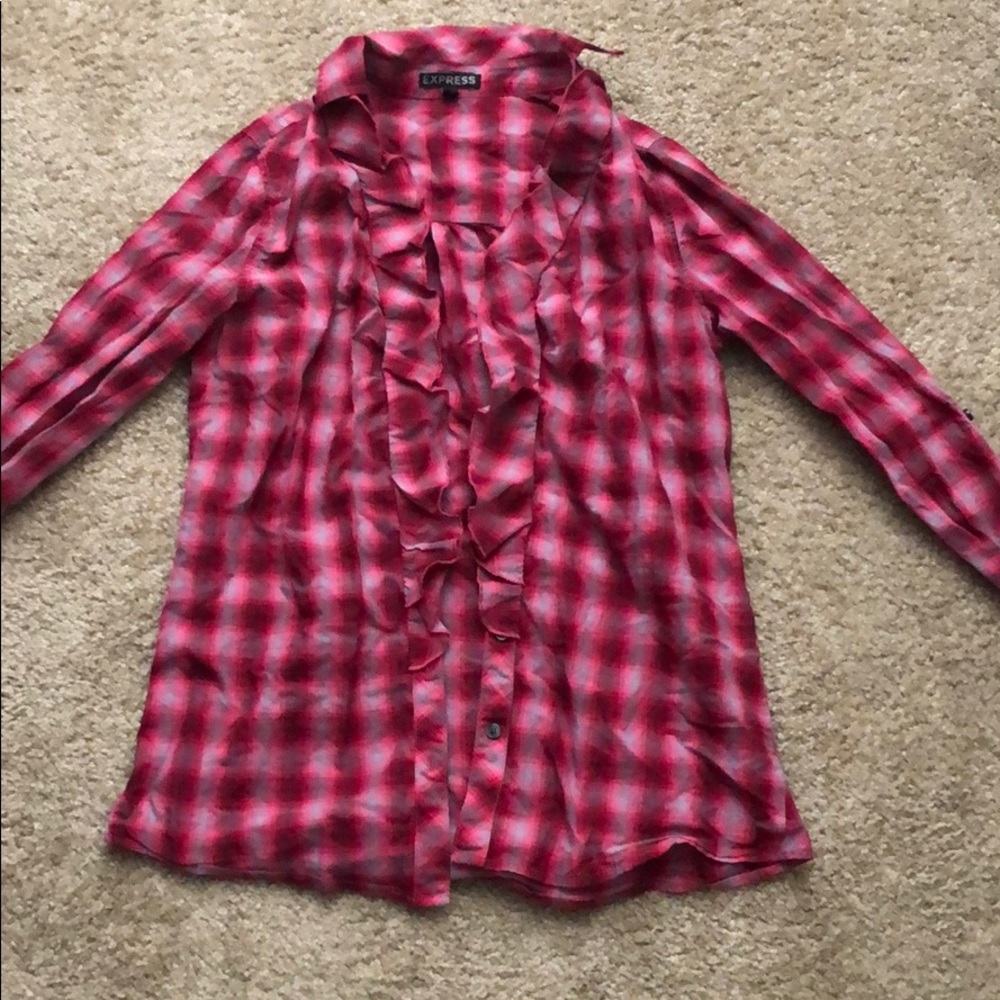 Ruffle button down